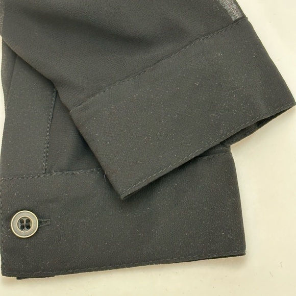 Nollie Contrast Chambray Denim Front Sheer Back Button Front Shirt Top L… - Picture 13 of 14